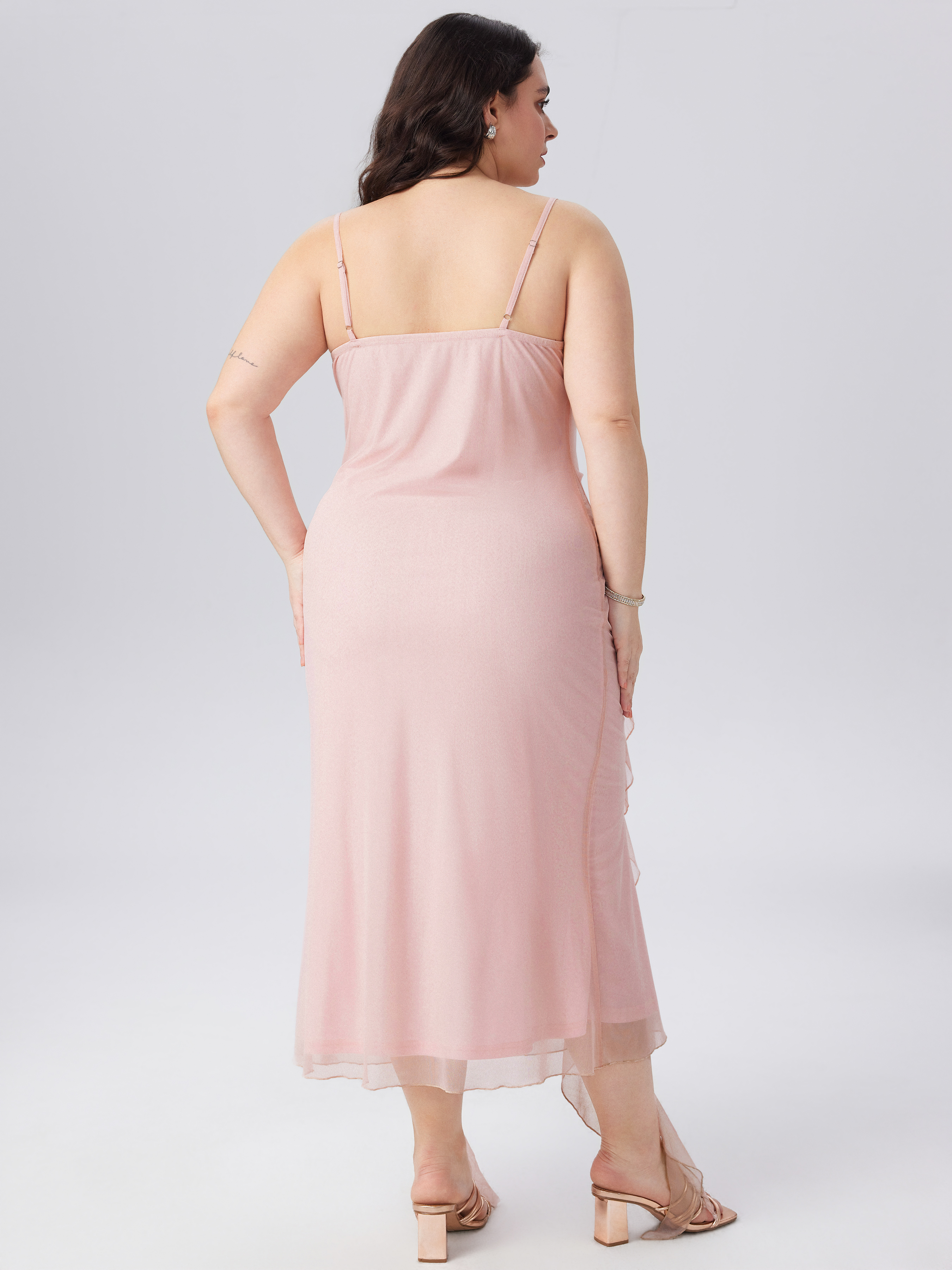 Cotton V-neck Broderie Anglaise Floral Button Midi Dress