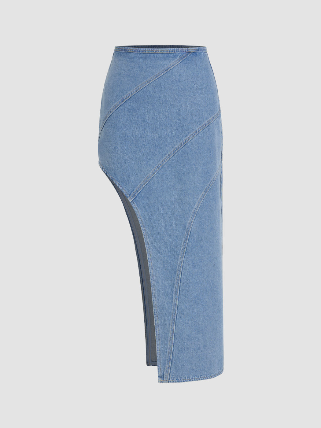  Jeans Niedrige Taille Split Maxikleid