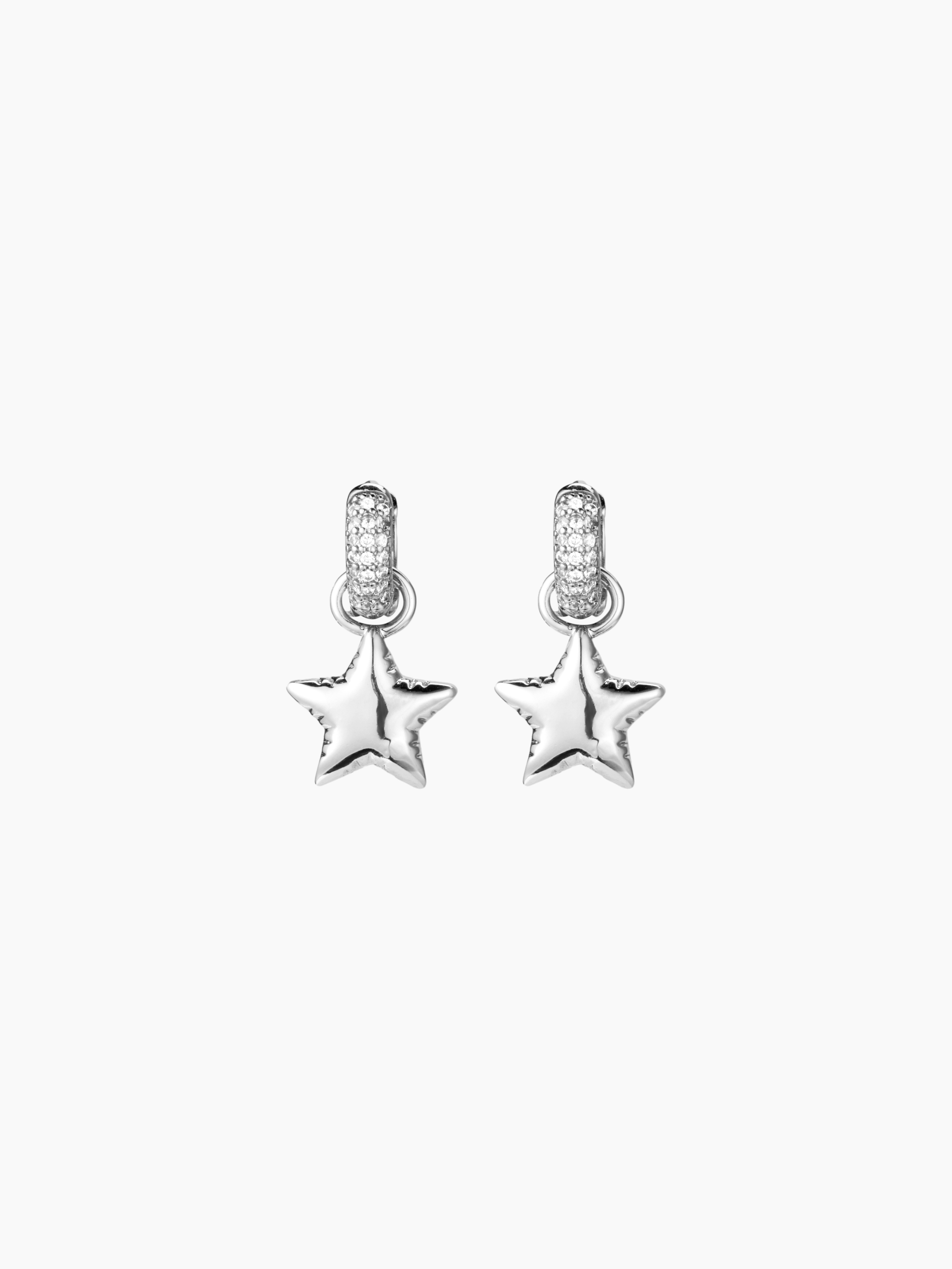 Star Shaped Zircon Drop Earrings - Cider