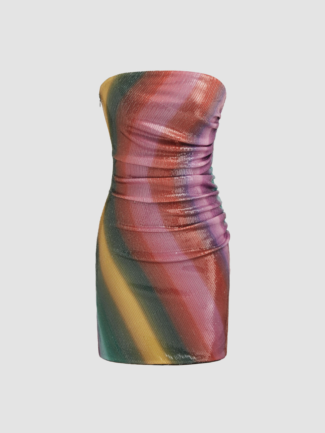 Mini abito tubolare a righe sfumate con paillettes