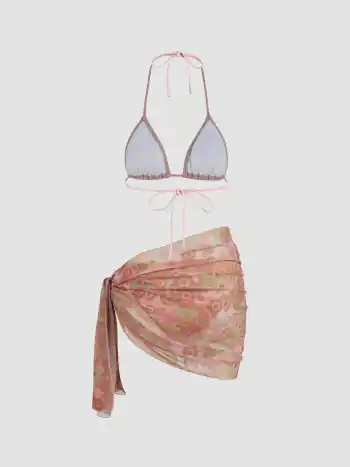 Blumiges Tagebuch Bikini-Set & Sarong