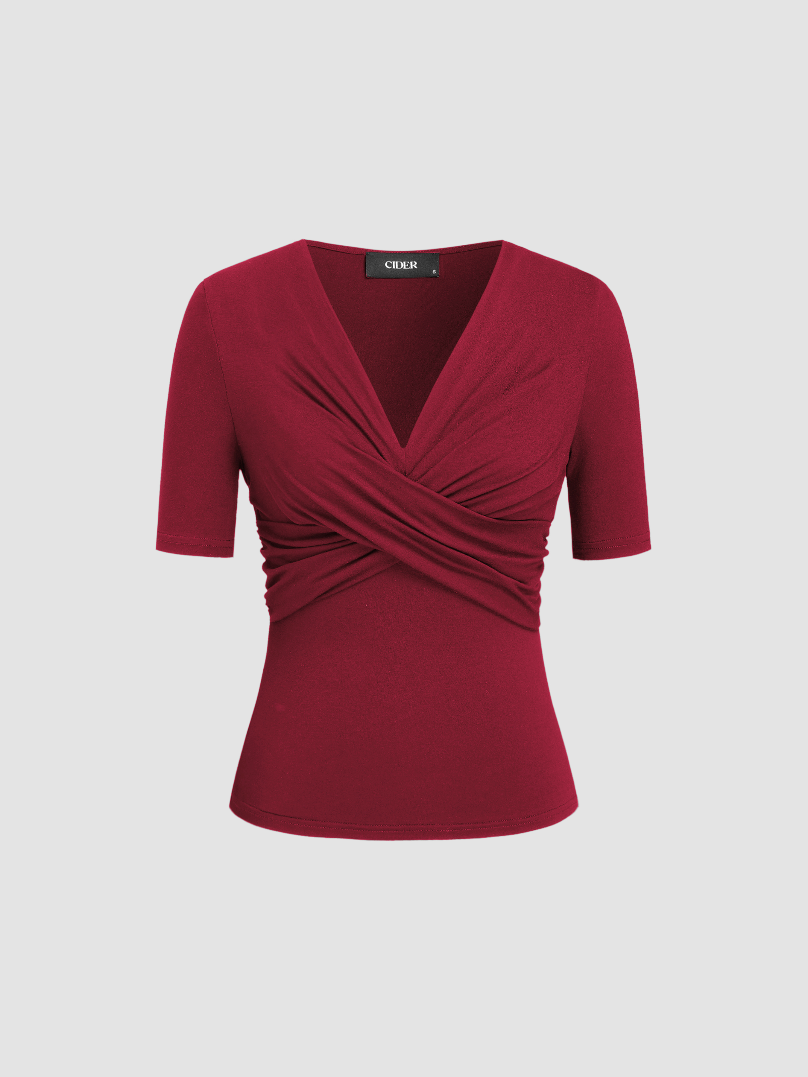 Jersey V-neck Twist Short Sleeve Tee