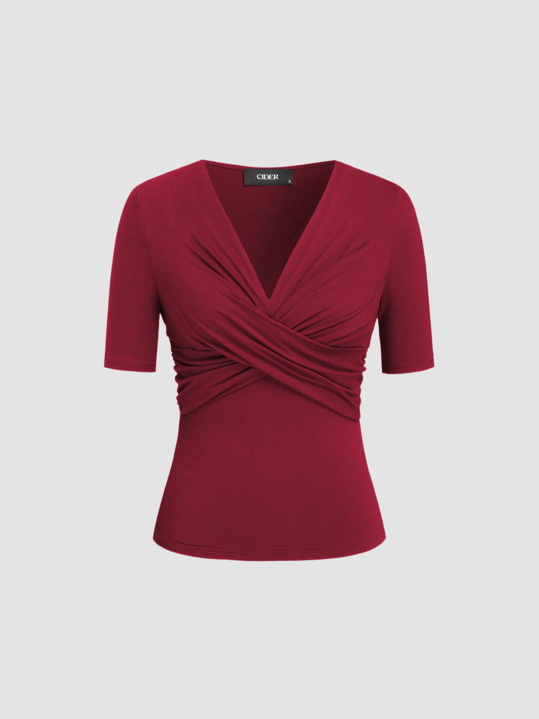 Jersey V-neck Twist Short Sleeve Tee