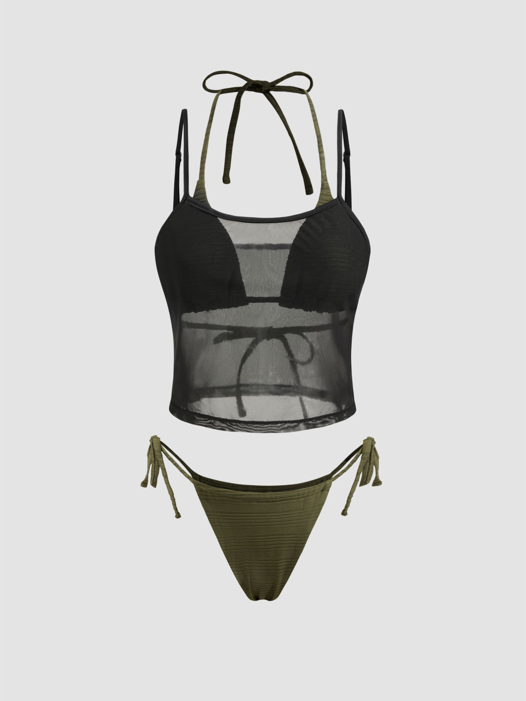  Halter Binden Seite Bikini Badeanzug & Cover-Up Oberteil