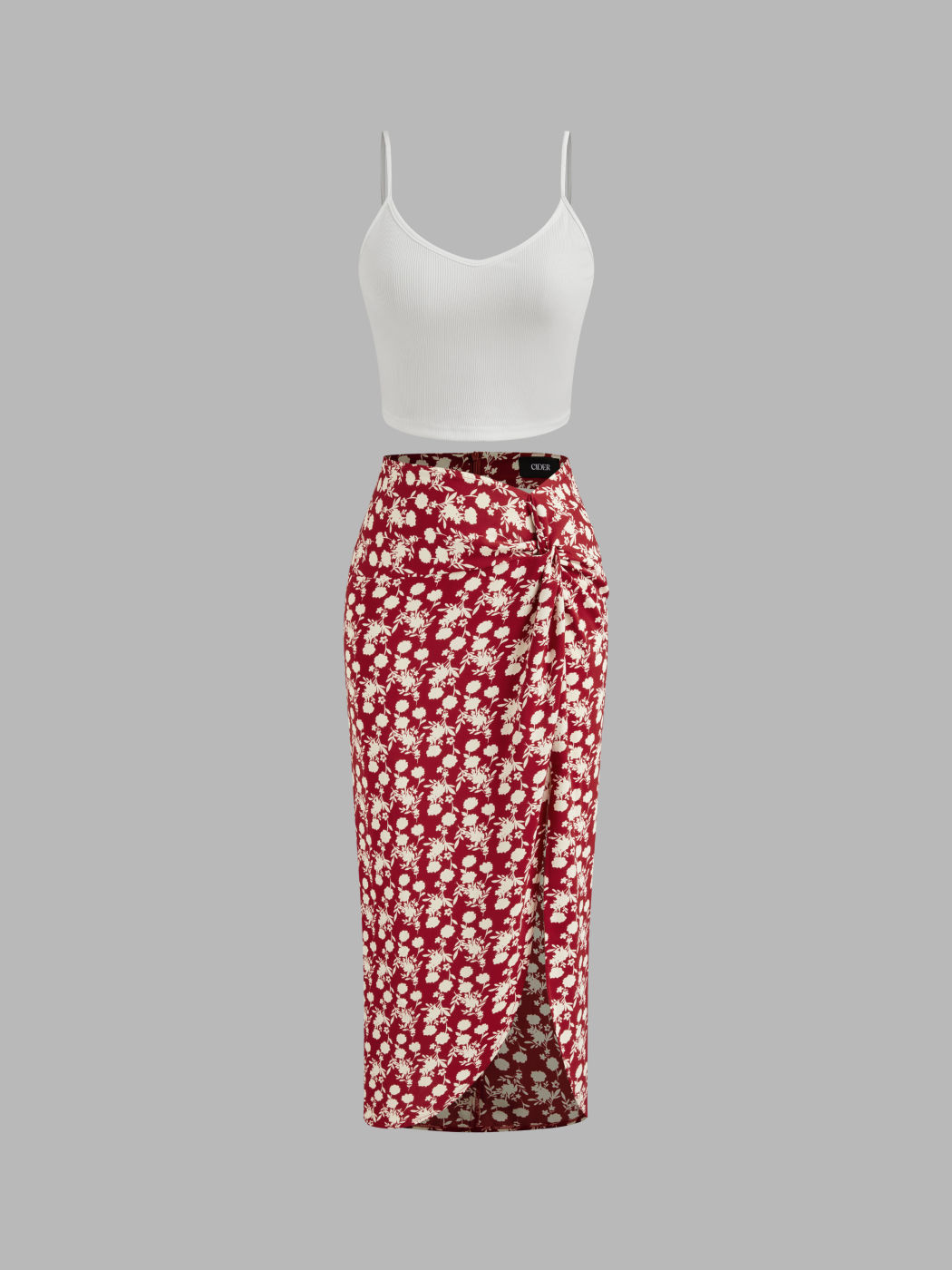 Solids Crop Cami Top & Floraler Twist Maxirock