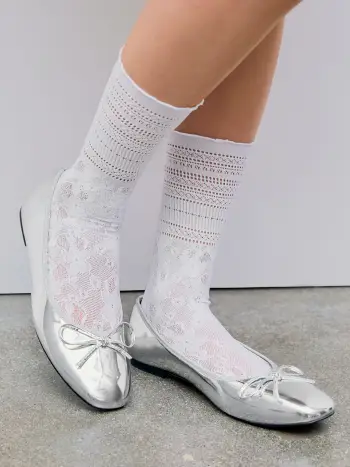 Bowknot Decor Square Toe Ballet Mary Jane Flats