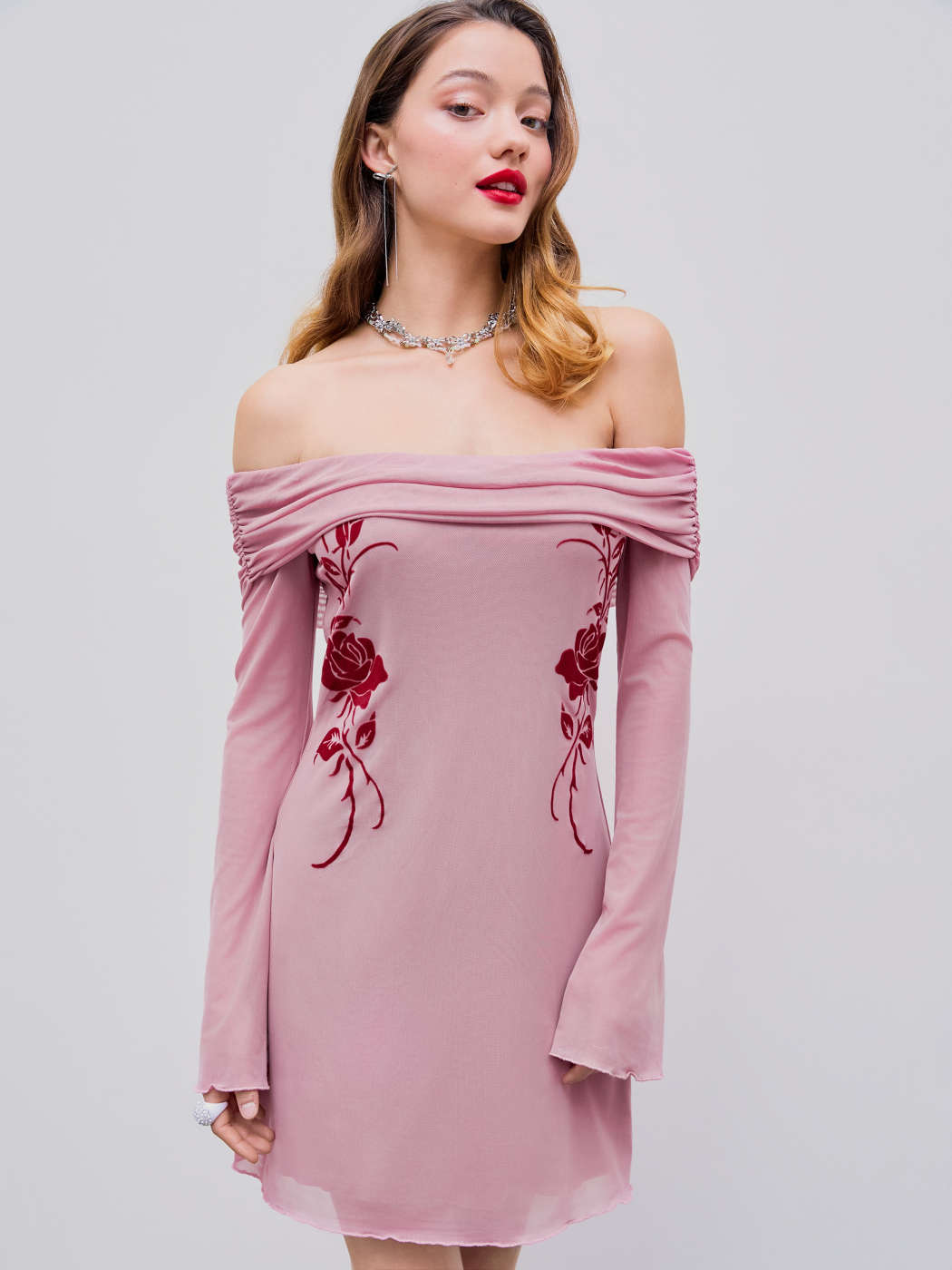 white christmas dresses Takoda Off Shoulder Mini Dress main image 1