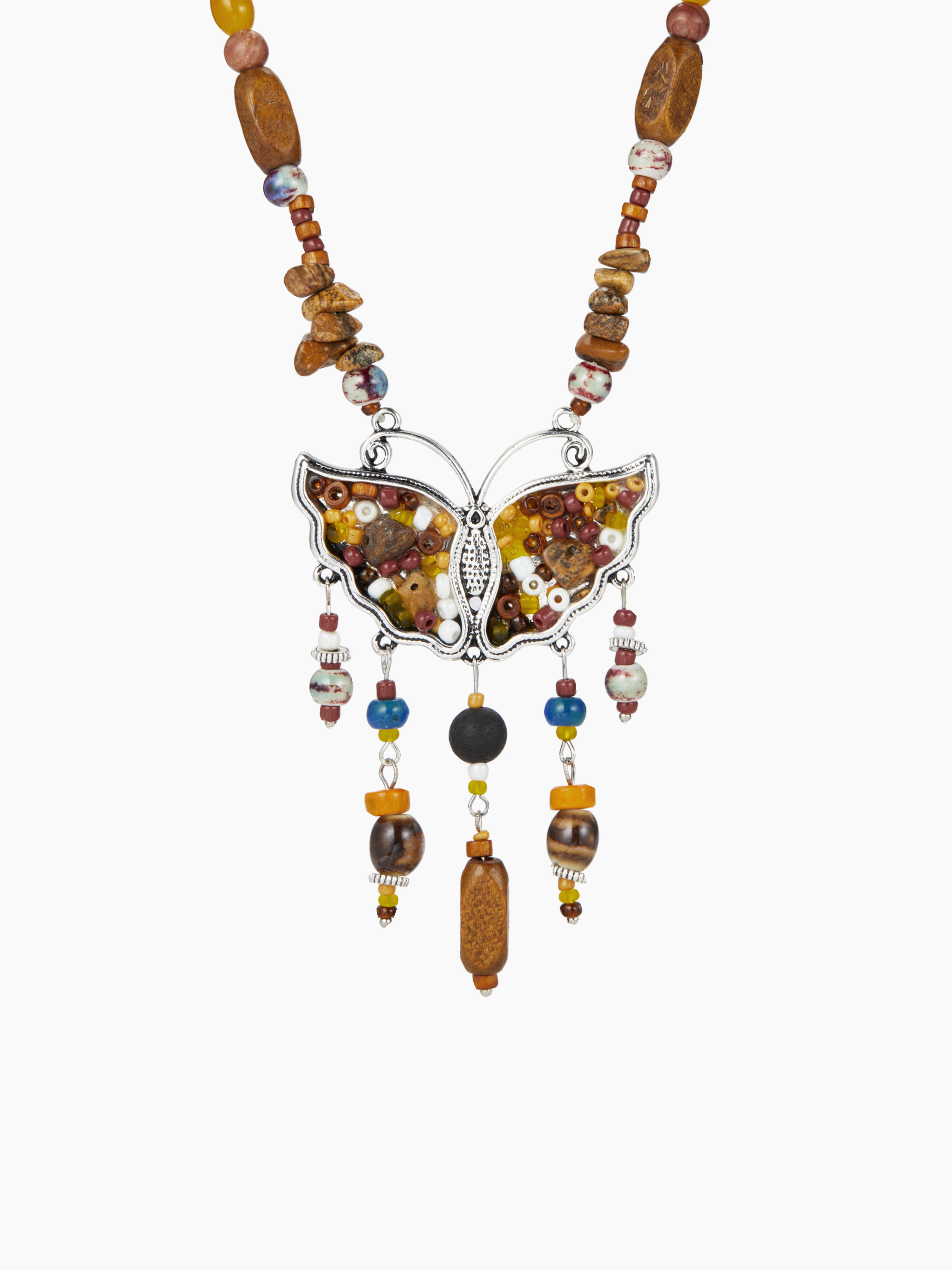 Handmade Butterfly Pendant Necklace Cider