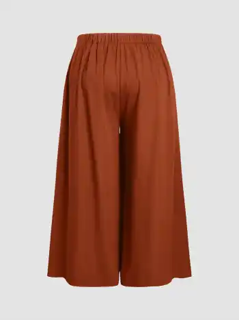 High Rise Schleife Weite Hosen Kurve & Plus