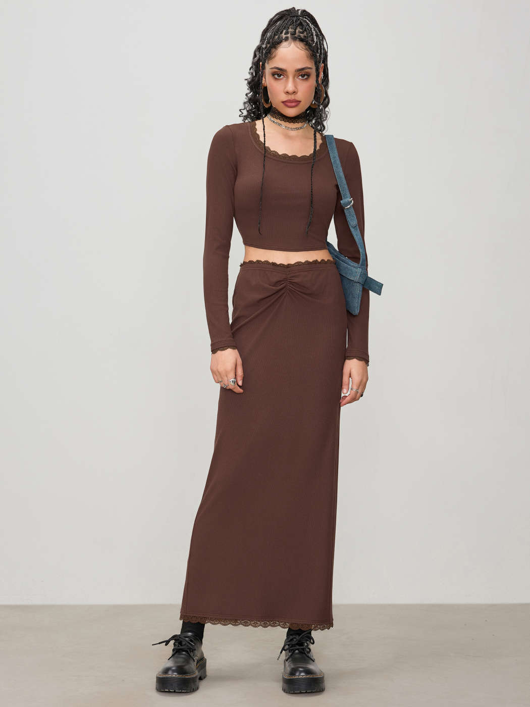 Ruched knit skirt and top clearance