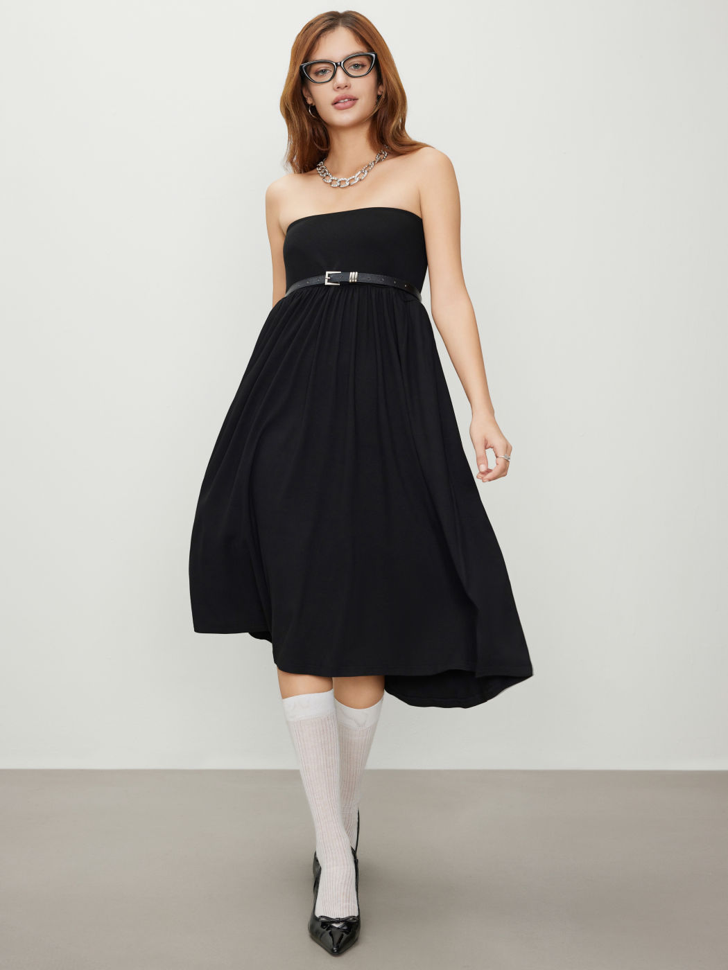 High Rise Ruffle Solid Pocket Maxi Skirt