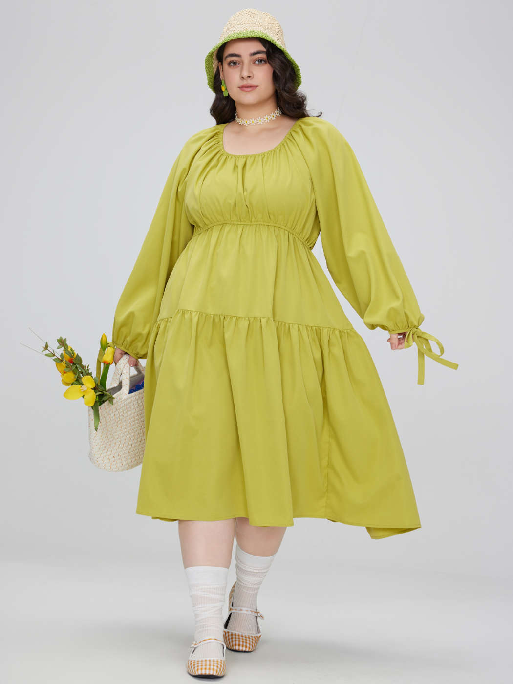 Woven Off-shoulder Ruffle Hem Midi Dress Curve Plus For Date