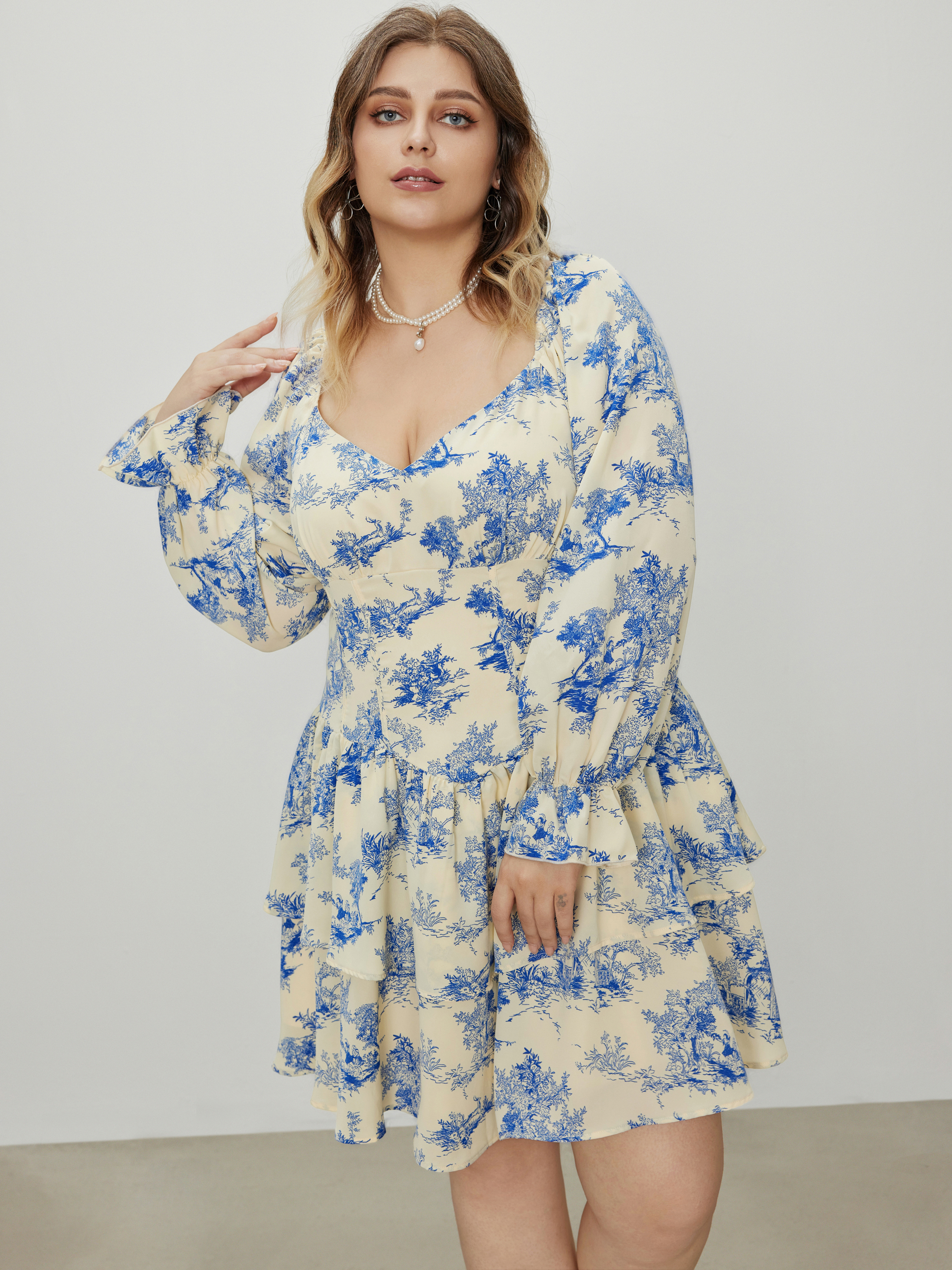ワンピース Twist ribbon Toile de Jouy dress riu PNK Twist ribbon Toile de Jouy dress – Riu