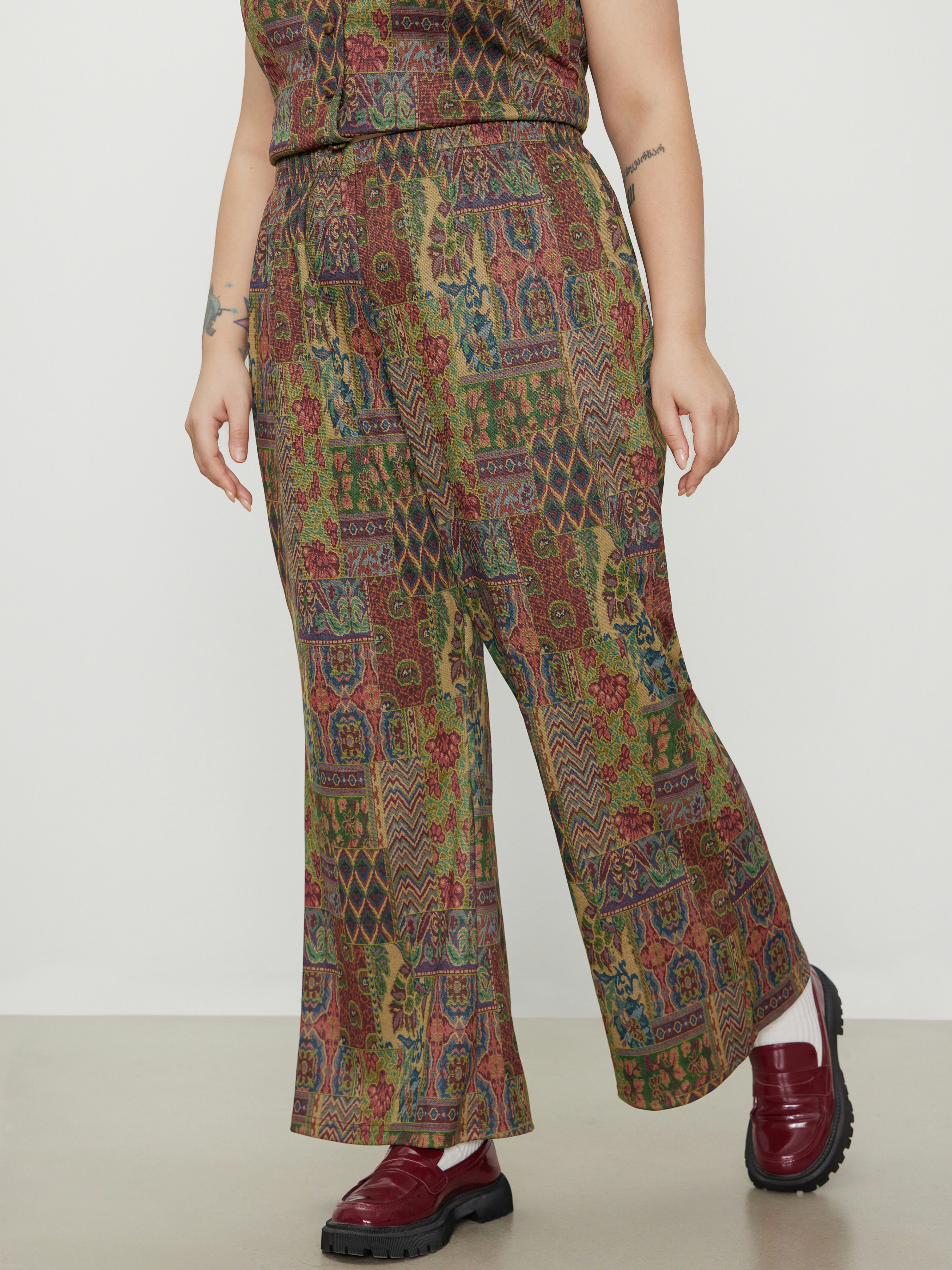 Aztec discount flared trousers