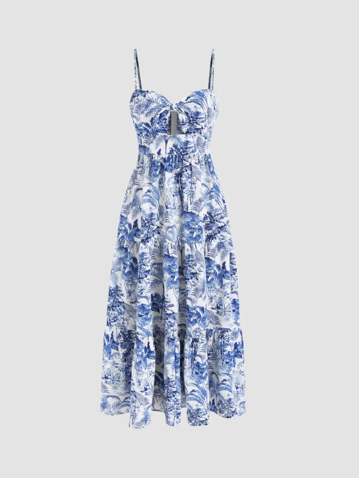 V-neck Floral Ruched Mini Dress