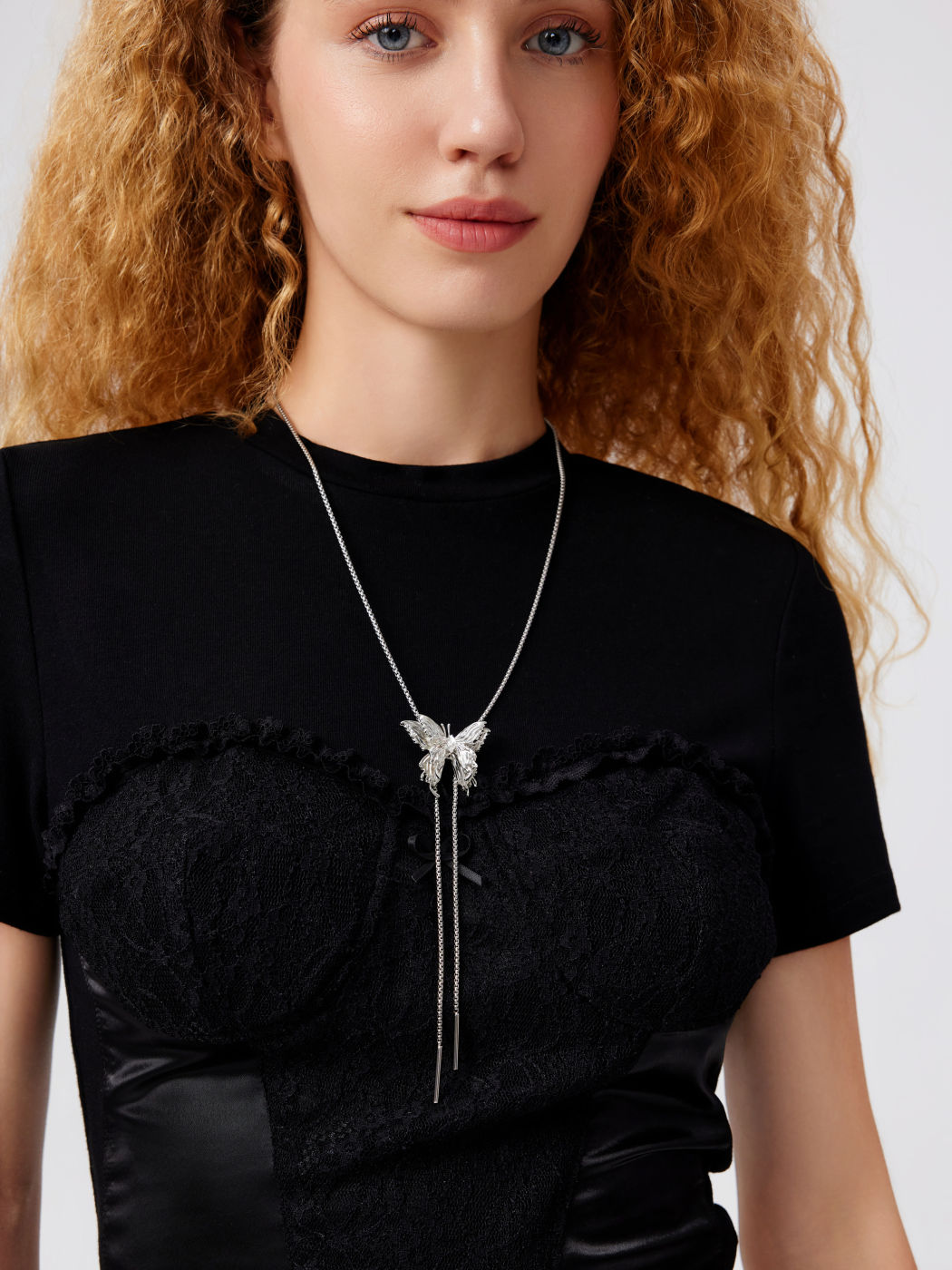 Butterfly Medal Long Necklace