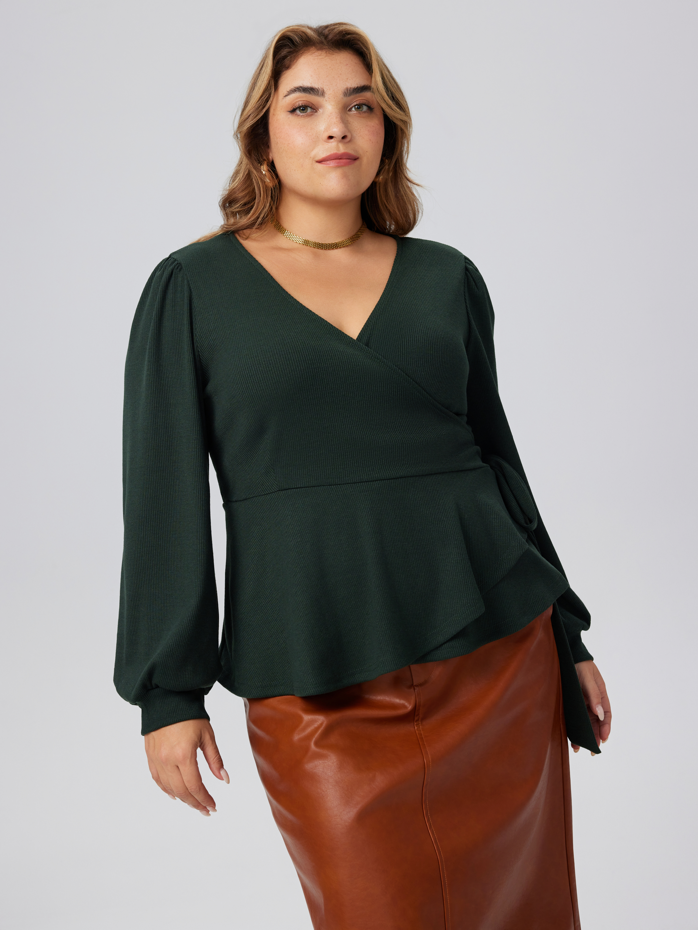lace up ruffle top