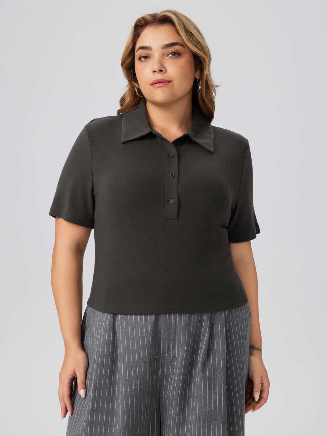 Polo Solid Short Sleeve Tee Curve & Plus