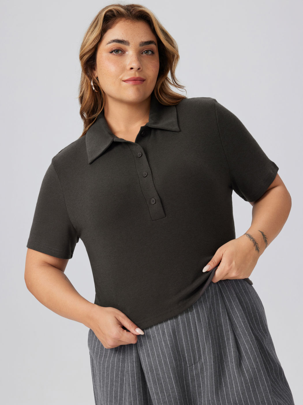 Polo Solid Short Sleeve Tee Curve & Plus