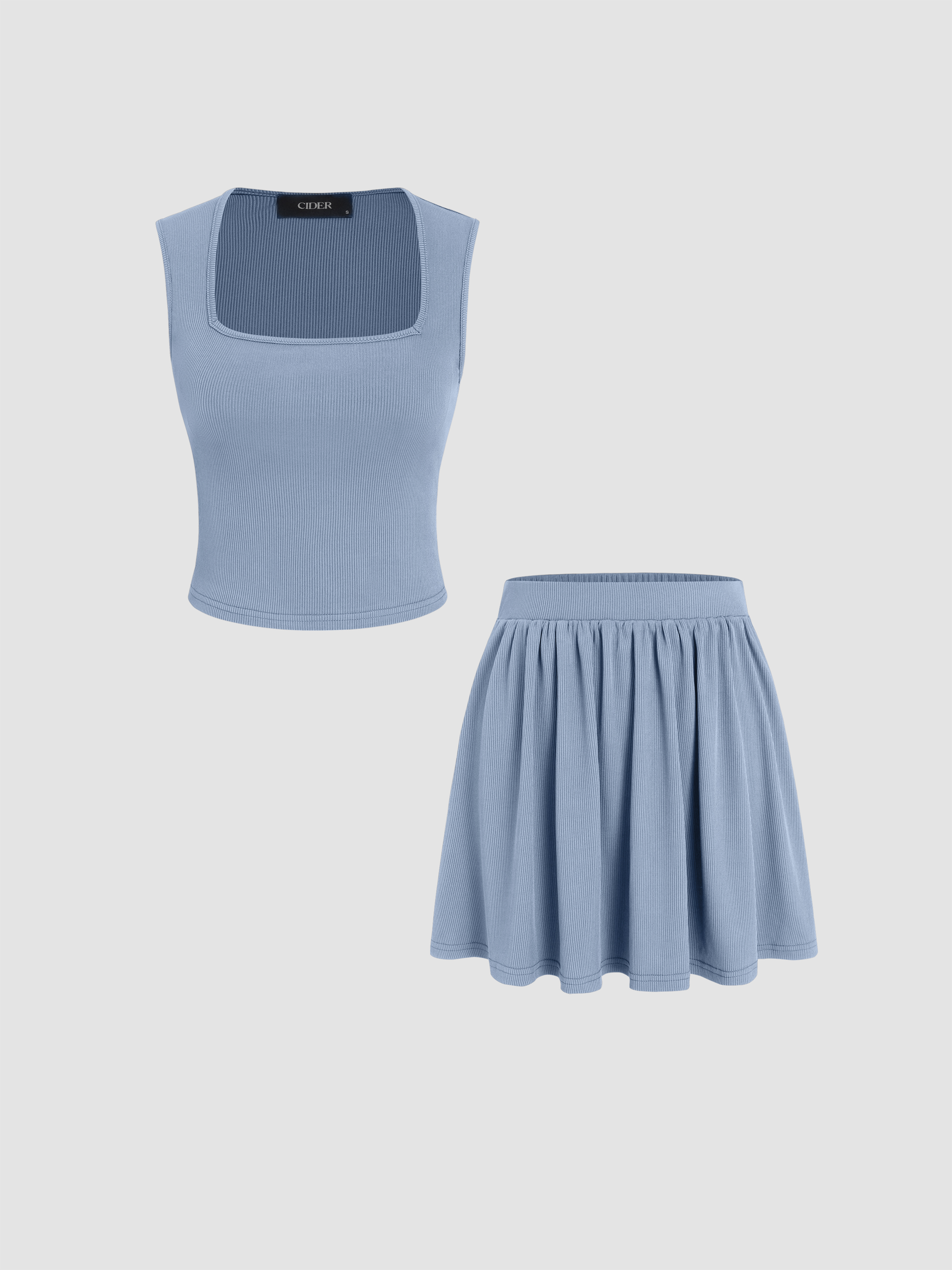 Vinyl Schoolgirl Two Piece Set | Tie Top & Pleated Mini Skirt main image 1