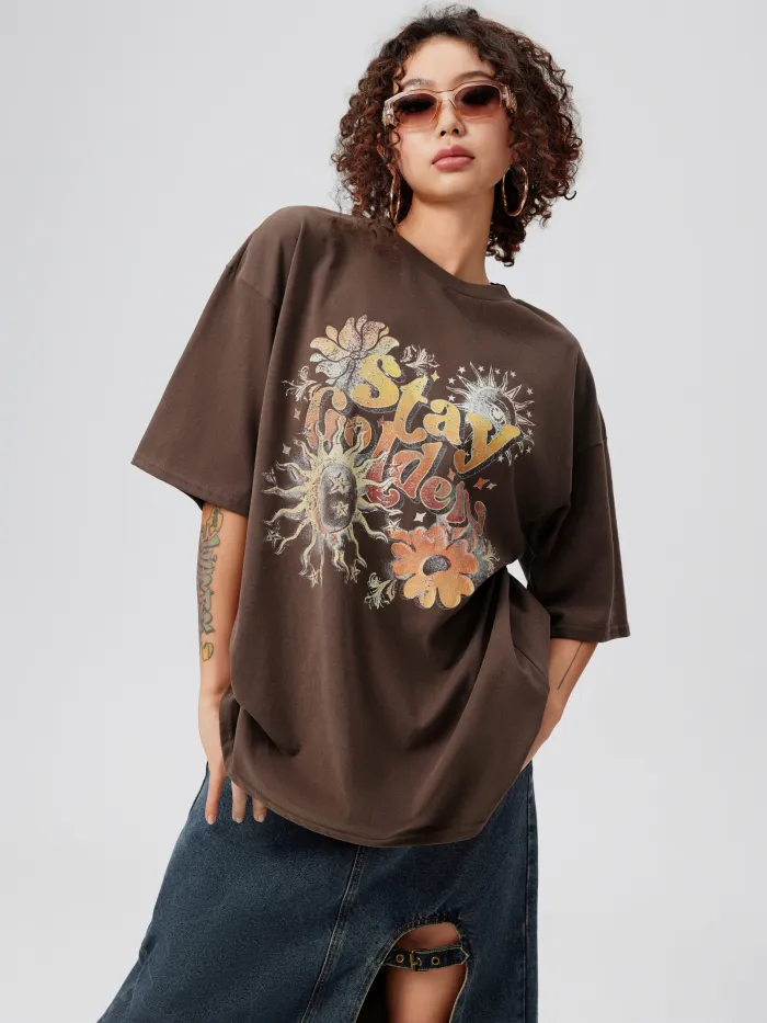 Cuello asimétrico estrella Top de manga larga de punto