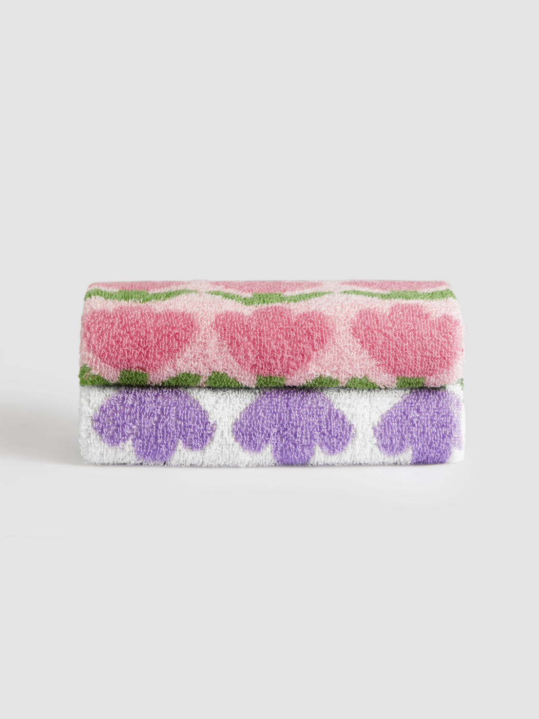 2pcs Printed Floral Pattern Towels