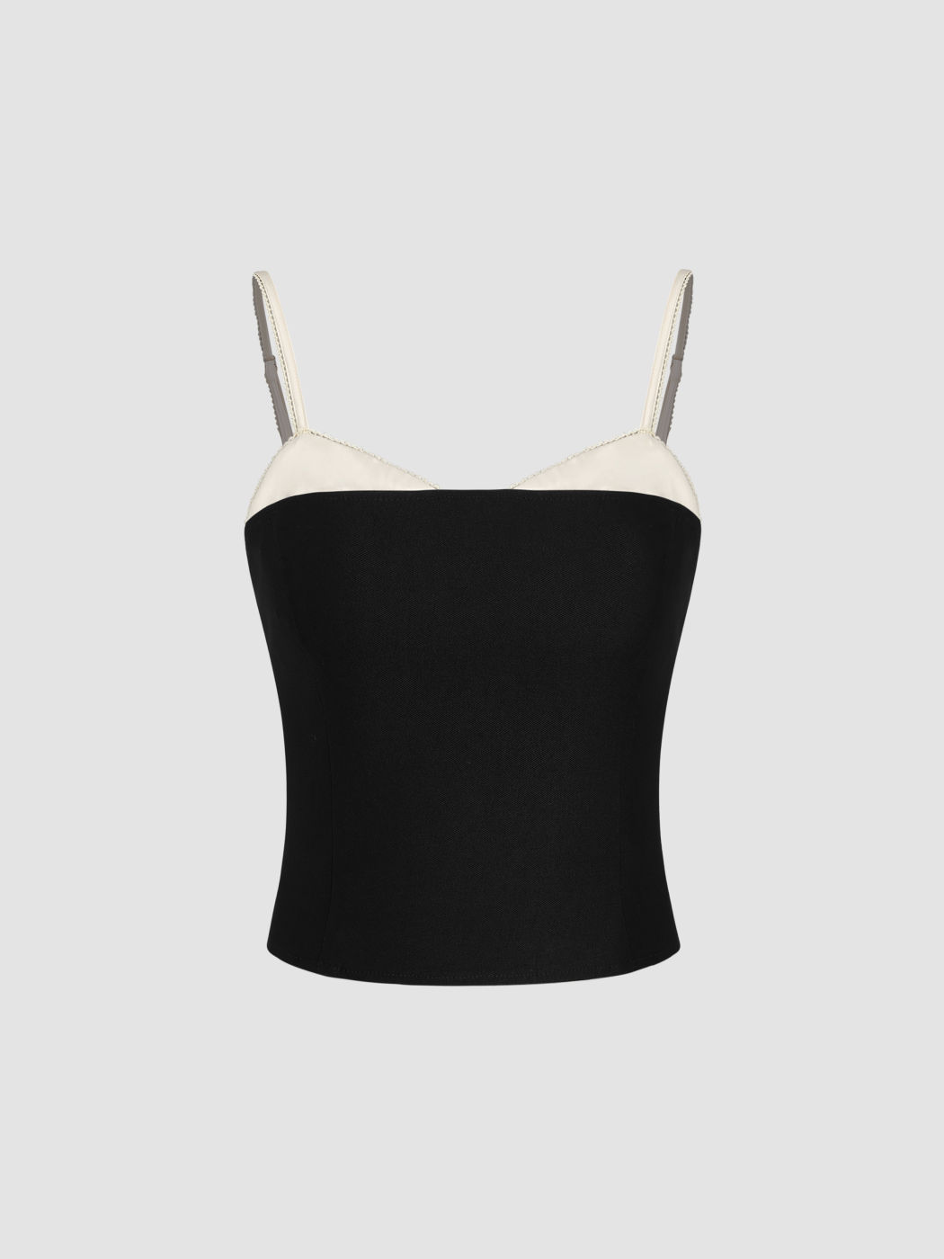 Crop Cami Top mit kontrastierenden Nähten und Flecken