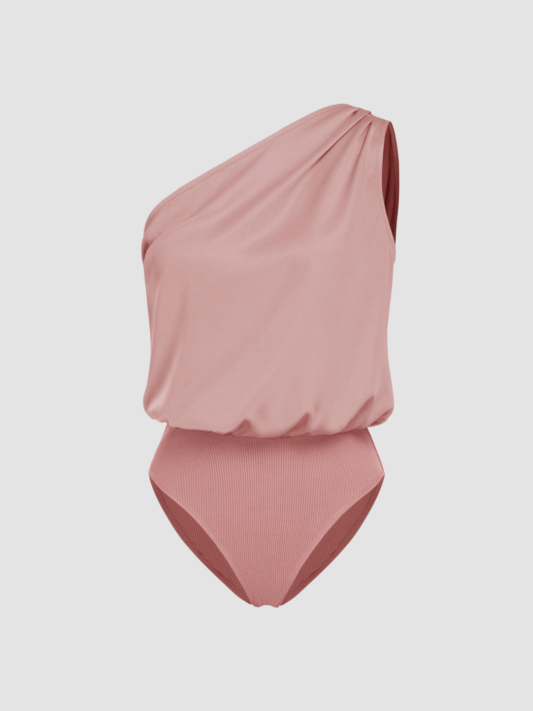 Satin-Einzelteil mit asymmetrischer Halslinie