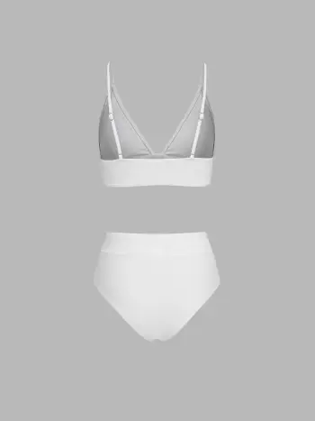 Shaping V-neck Solid Jersey Bikini Swimsuit