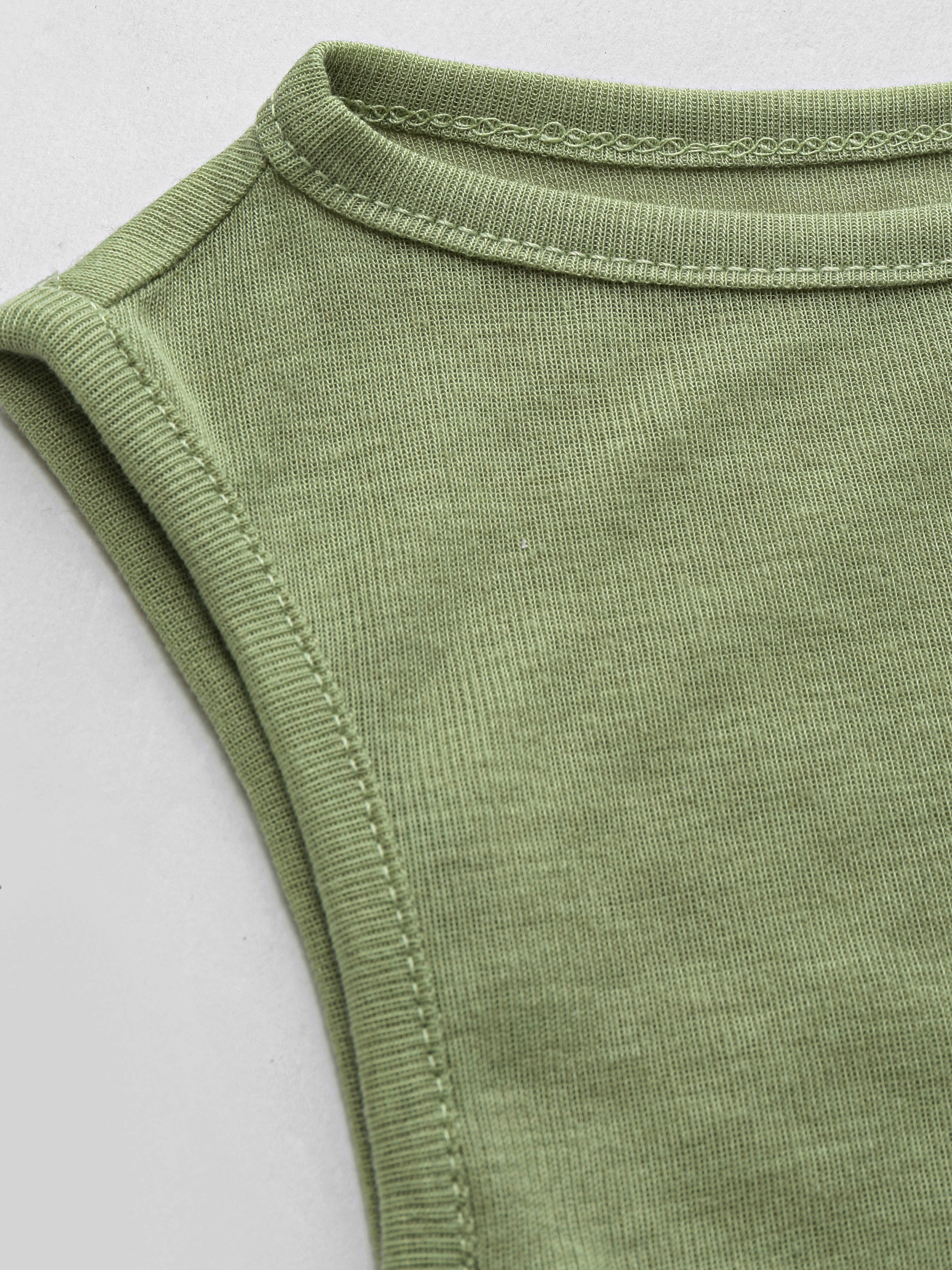 Knit Fabric Boat Neck Solid Tank Top For Daily Casual