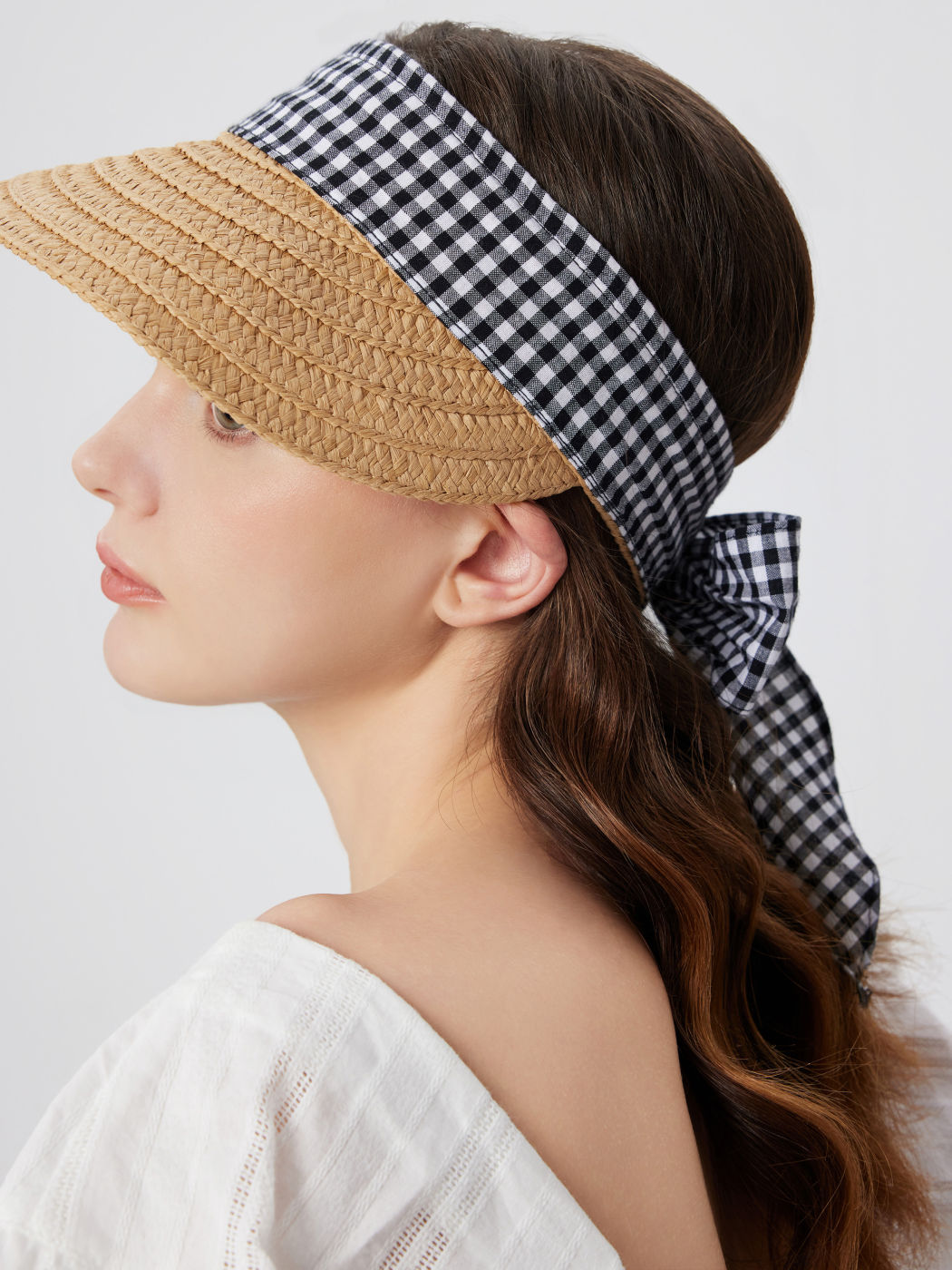 BOWKNOT GINGHAM STRAW HAT