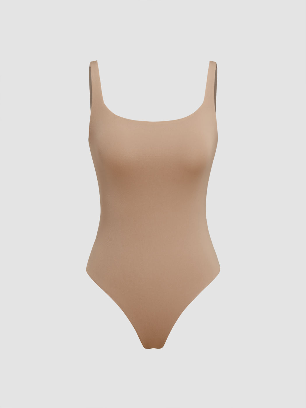 Second Skin Double Layered U-neckline Solid Bodysuit