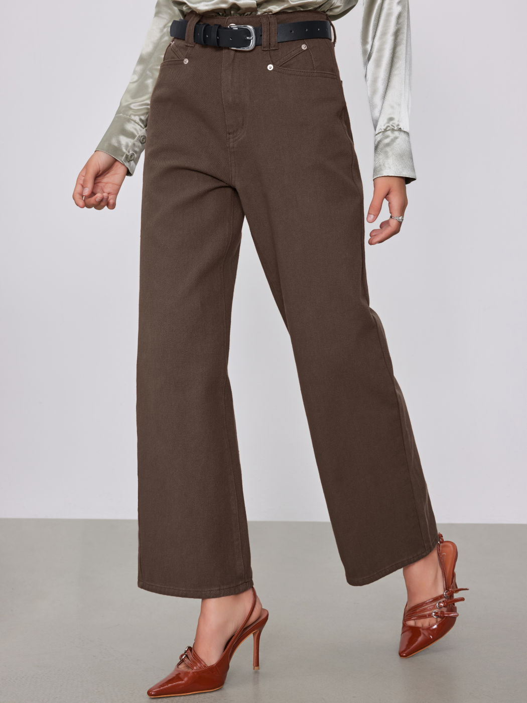 Denim High Waist Wide Leg Jeans