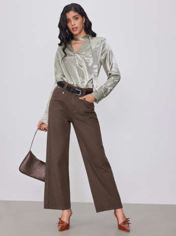 Denim High Waist Wide Leg Jeans