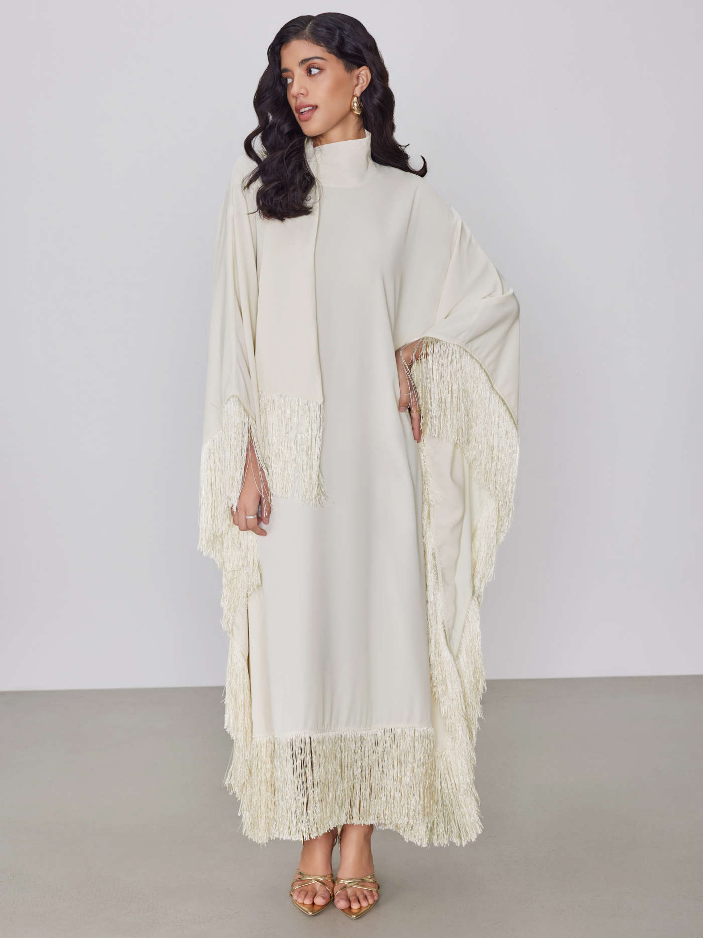 Tassel Hem Solid Maxi Dress