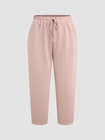 Elastische Taille Kordelzug Tasche Verjüngte Jogginghose Kurve & Plus