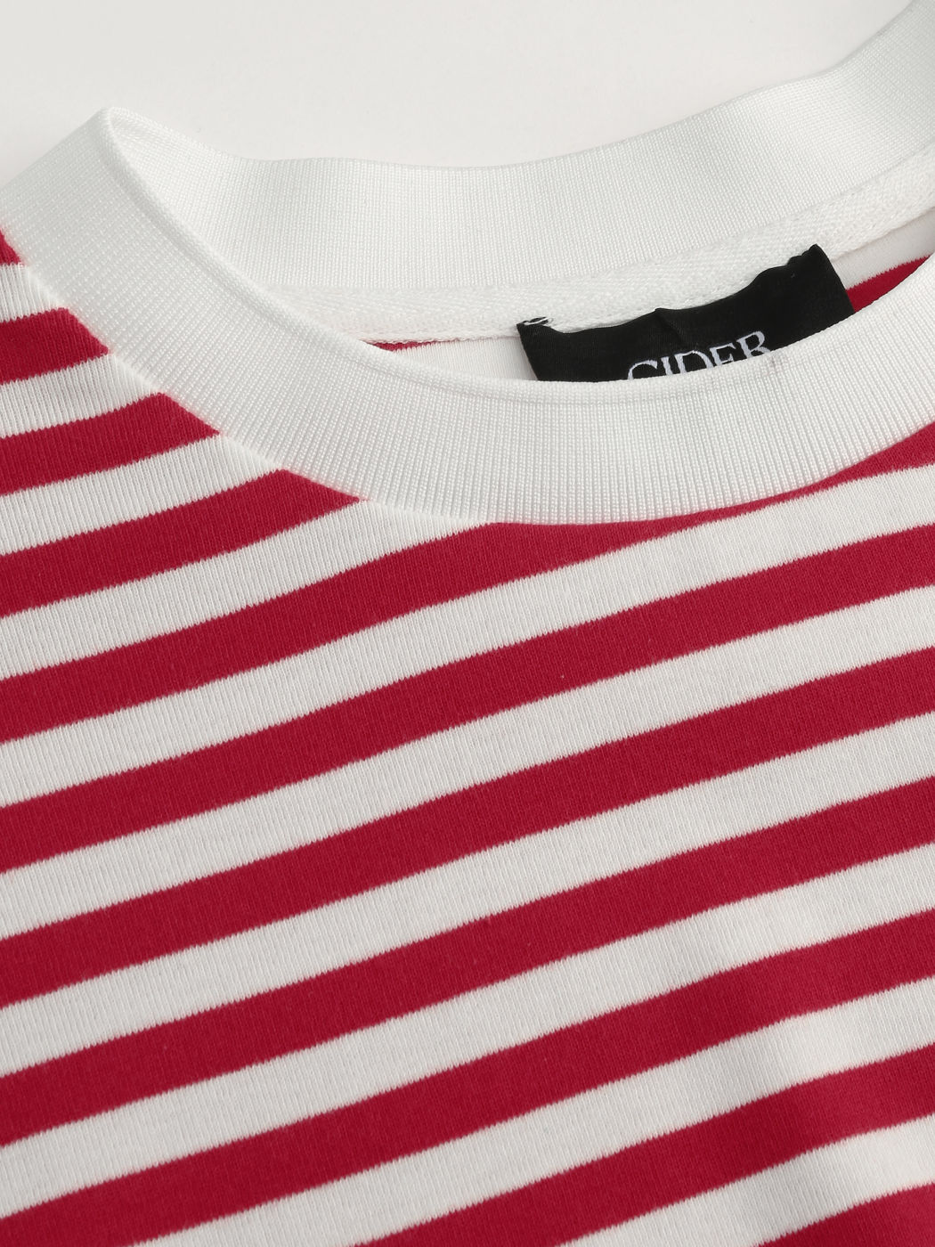Gestreiftes Oversize Kurzarmshirt aus Baumwollmischung