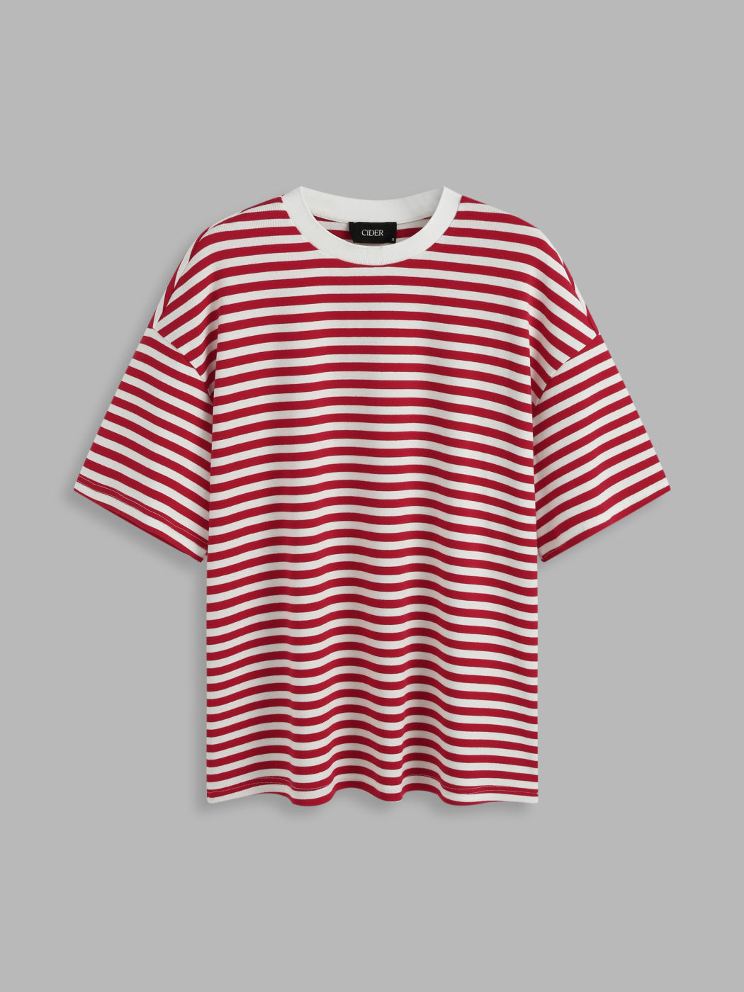 Gestreiftes Oversize Kurzarmshirt aus Baumwollmischung