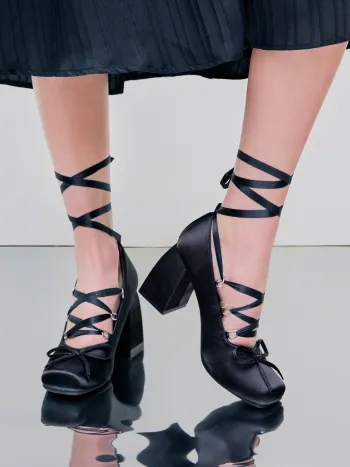 Ballett-Satin-Bows-Mary-Jane-Höheels