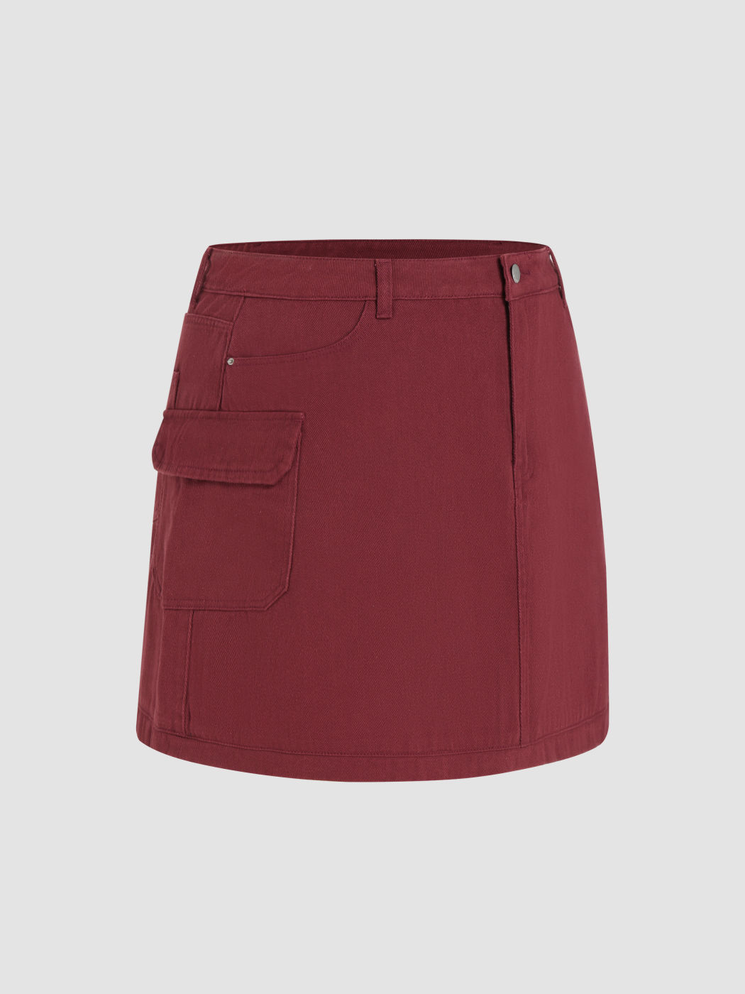  Jeans Mid Rise Solid Cargo Minirock Kurve & Plus