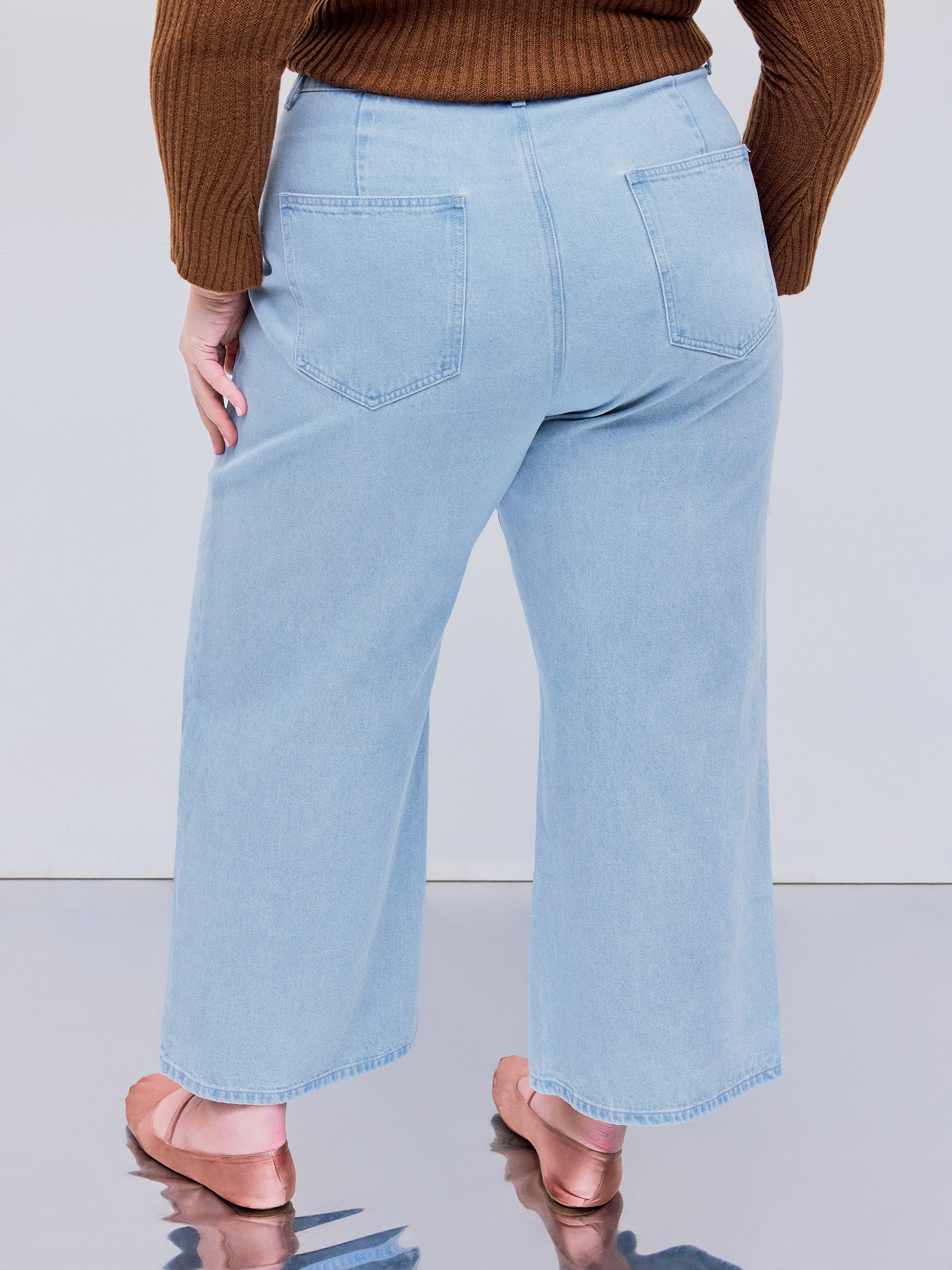 Denim Denim Mid Waist Pocket Baggy Jeans Curve & Plus