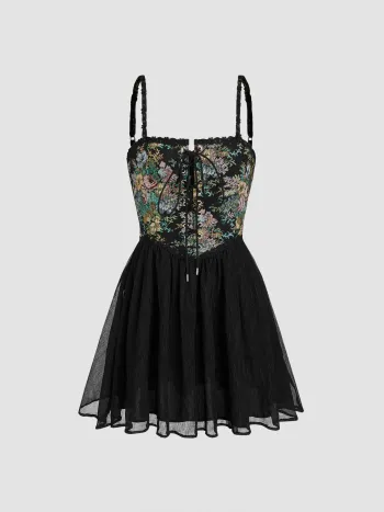 Robe mini corset Jardin Secret