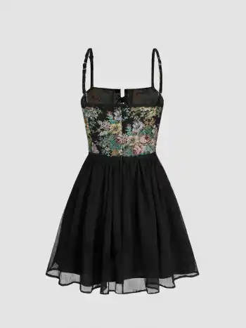 Robe mini corset Jardin Secret