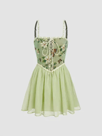 Geheimgarten-Corsett-Minikleid