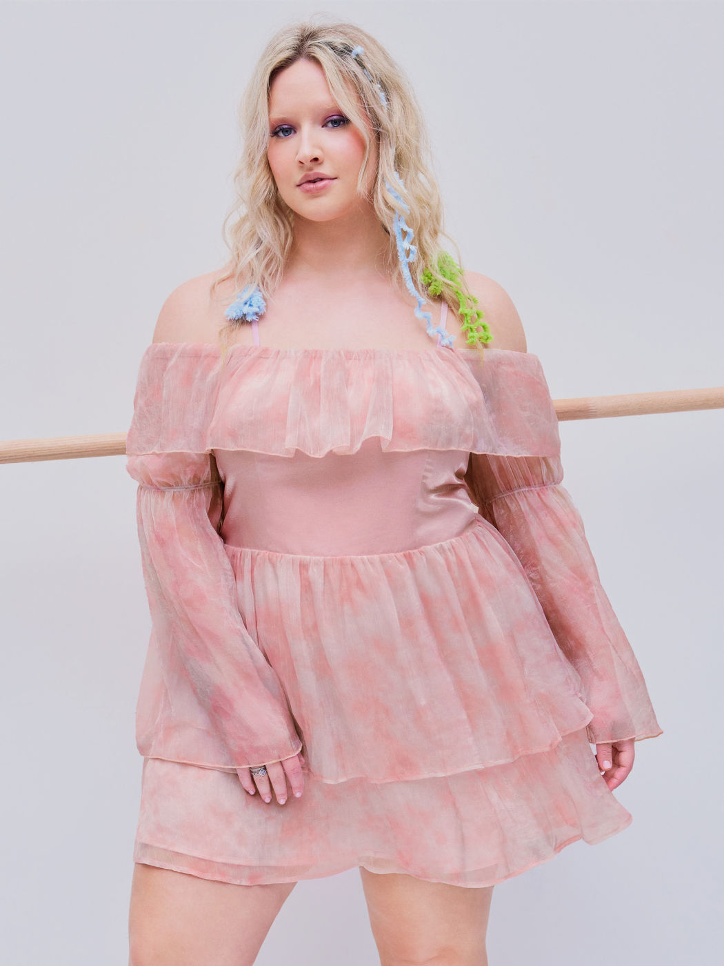 Off-Shoulder Floral Mini Dress Curve & Plus
