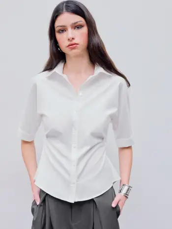 Collar Button Short Sleeve Shirt