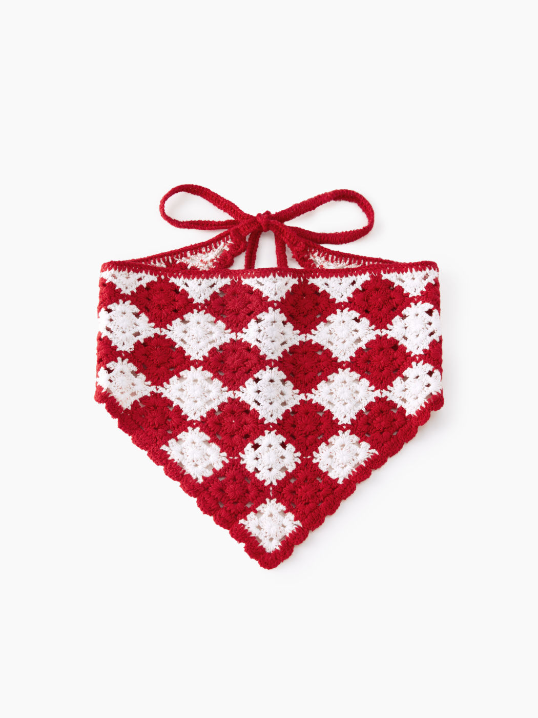 KNITTED PLAID HEADSCARF