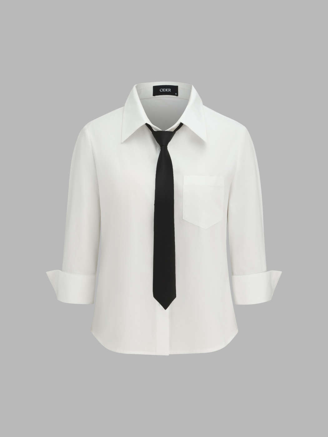 Camicia Bianca Camicia Con Bottoni Sul Colletto E Cravatta Camicia