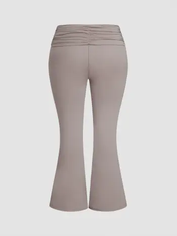 CiderAIRY™ Leggings svasati a vita media solidi e increspati Curve & Plus