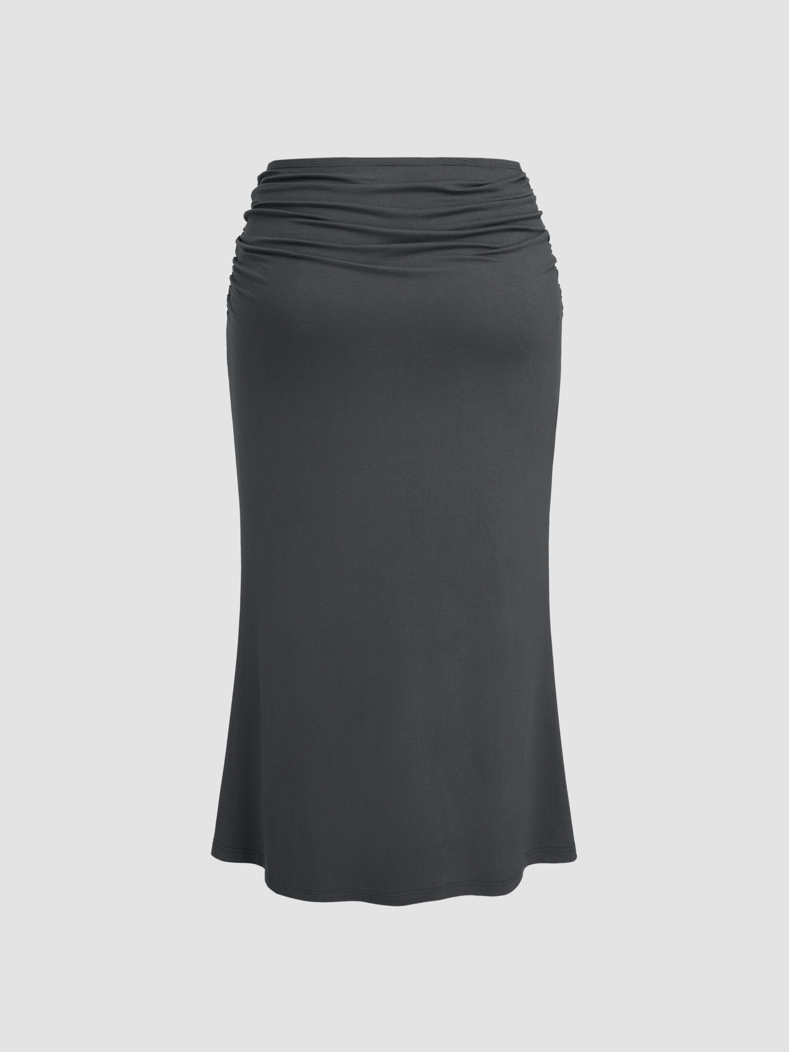 Rib Solid Tank Top & Ruched Maxi Skirt Curve & Plus For Date